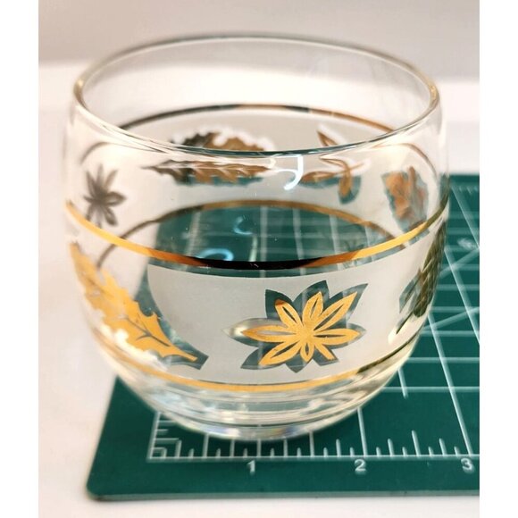 Culver Starlyte Roly Poly Lowball Old Fashioned Glasses Frosted Band Design Mid - Picture 2 of 7